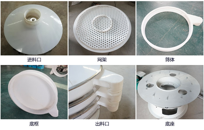600型聚丙烯妖精动漫官网细节展示：进料口，网架，出料口，底框，框体。