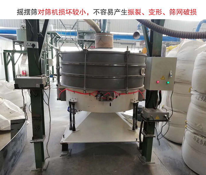 摇摆筛没有振动力借助的主要是筛箱摇晃，所以磨损较小。